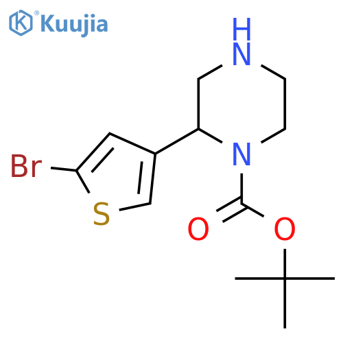 tert-butyl 2-(5-bromothiophen-3-yl)piperazine-1-carboxylate structure