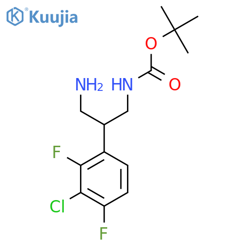 tert-butyl N-3-amino-2-(3-chloro-2,4-difluorophenyl)propylcarbamate structure