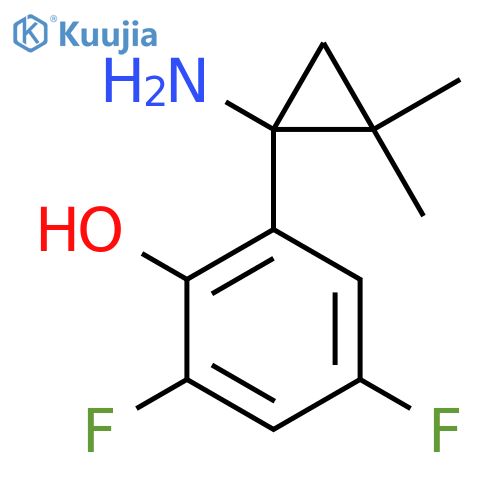 2-(1-amino-2,2-dimethylcyclopropyl)-4,6-difluorophenol structure