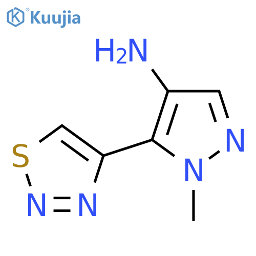 1-methyl-5-(1,2,3-thiadiazol-4-yl)-1H-pyrazol-4-amine structure