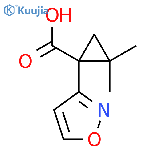 2,2-dimethyl-1-(1,2-oxazol-3-yl)cyclopropane-1-carboxylic acid structure