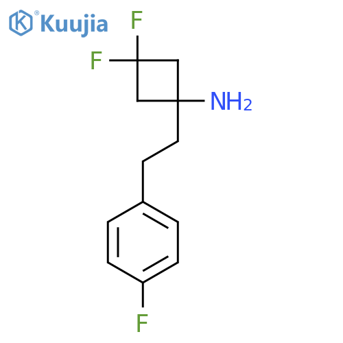 3,3-difluoro-1-2-(4-fluorophenyl)ethylcyclobutan-1-amine structure