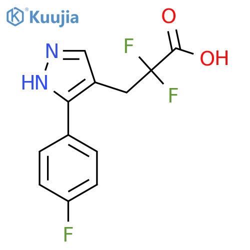 2,2-difluoro-3-3-(4-fluorophenyl)-1H-pyrazol-4-ylpropanoic acid structure