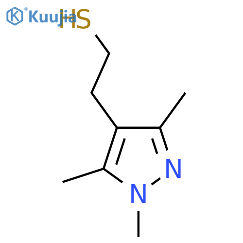 2-(trimethyl-1H-pyrazol-4-yl)ethane-1-thiol structure