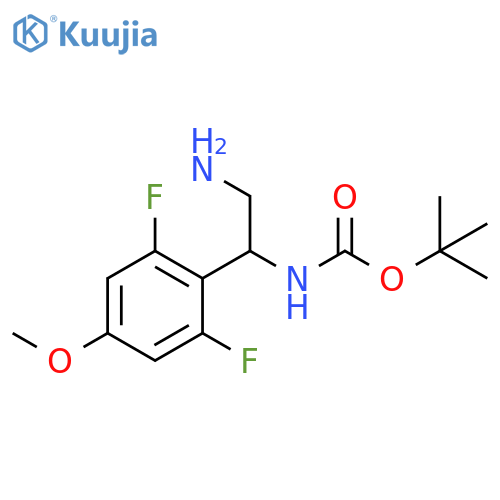 tert-butyl N-2-amino-1-(2,6-difluoro-4-methoxyphenyl)ethylcarbamate structure
