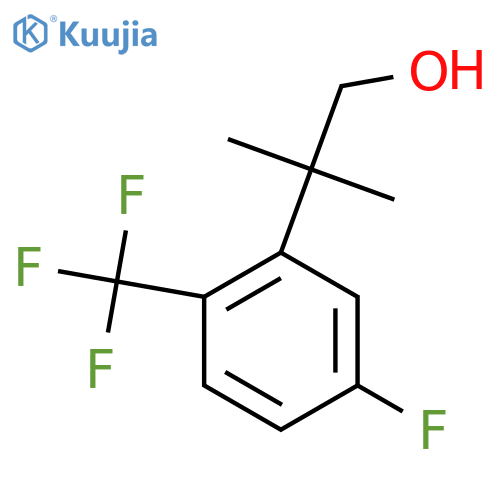 2-5-fluoro-2-(trifluoromethyl)phenyl-2-methylpropan-1-ol structure