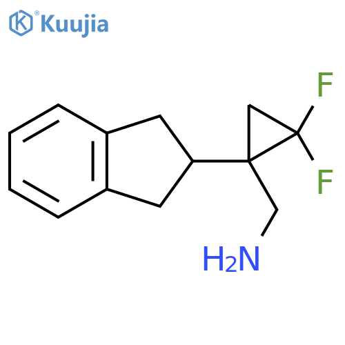 [1-(2,3-dihydro-1H-inden-2-yl)-2,2-difluorocyclopropyl]methanamine structure