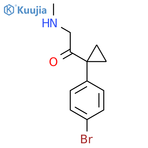 1-1-(4-bromophenyl)cyclopropyl-2-(methylamino)ethan-1-one structure
