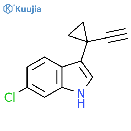 6-chloro-3-(1-ethynylcyclopropyl)-1H-indole structure