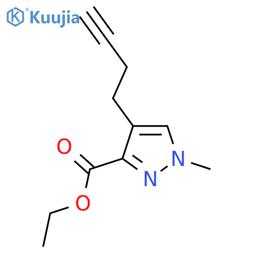 ethyl 4-(but-3-yn-1-yl)-1-methyl-1H-pyrazole-3-carboxylate structure