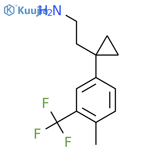 2-{1-4-methyl-3-(trifluoromethyl)phenylcyclopropyl}ethan-1-amine structure