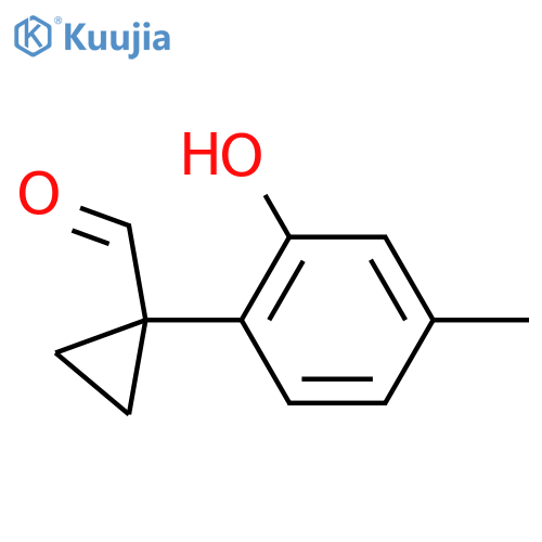 1-(2-hydroxy-4-methylphenyl)cyclopropane-1-carbaldehyde structure