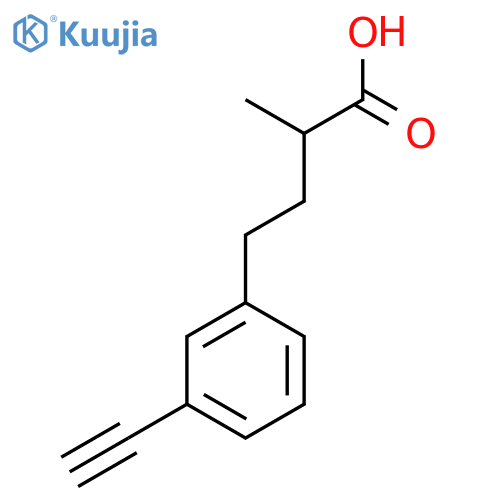 4-(3-ethynylphenyl)-2-methylbutanoic acid structure