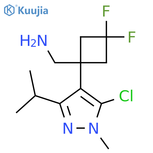 {1-5-chloro-1-methyl-3-(propan-2-yl)-1H-pyrazol-4-yl-3,3-difluorocyclobutyl}methanamine structure