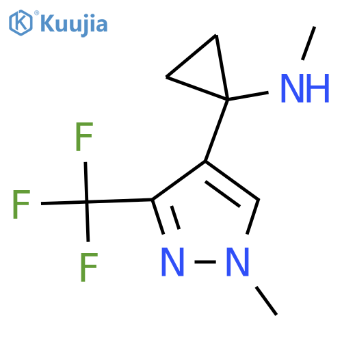 N-methyl-1-1-methyl-3-(trifluoromethyl)-1H-pyrazol-4-ylcyclopropan-1-amine structure