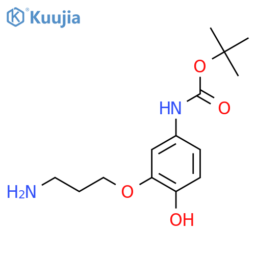tert-butyl N-3-(3-aminopropoxy)-4-hydroxyphenylcarbamate structure