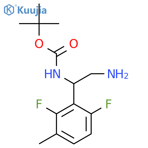 tert-butyl N-2-amino-1-(2,6-difluoro-3-methylphenyl)ethylcarbamate structure