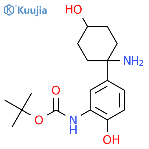 tert-butyl N-5-(1-amino-4-hydroxycyclohexyl)-2-hydroxyphenylcarbamate structure
