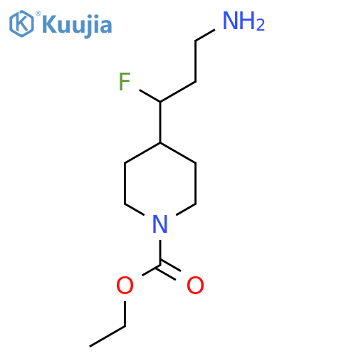 ethyl 4-(3-amino-1-fluoropropyl)piperidine-1-carboxylate structure