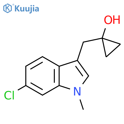 1-(6-chloro-1-methyl-1H-indol-3-yl)methylcyclopropan-1-ol structure