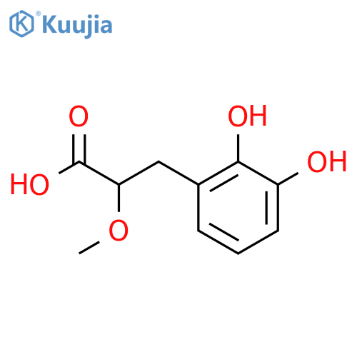 3-(2,3-dihydroxyphenyl)-2-methoxypropanoic acid structure