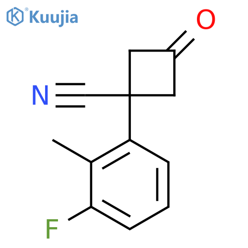 1-(3-fluoro-2-methylphenyl)-3-oxocyclobutane-1-carbonitrile structure