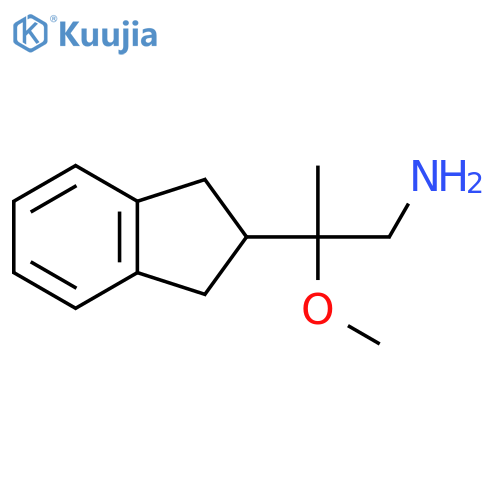 2-(2,3-dihydro-1H-inden-2-yl)-2-methoxypropan-1-amine structure