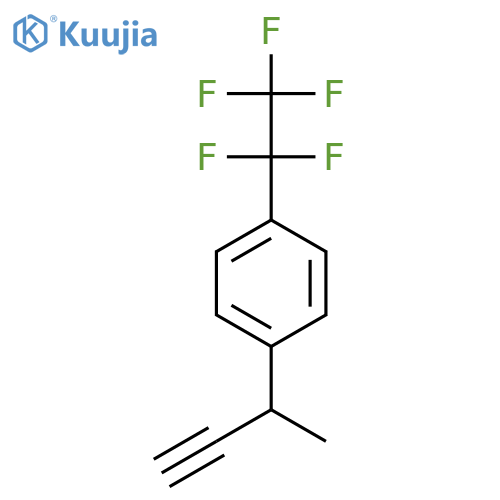 1-(but-3-yn-2-yl)-4-(pentafluoroethyl)benzene structure