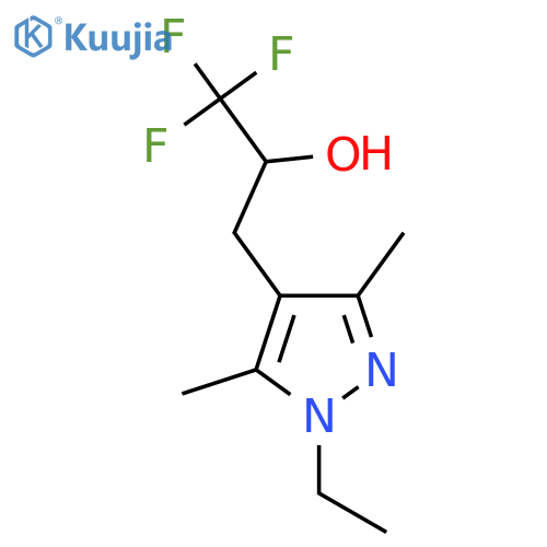 3-(1-ethyl-3,5-dimethyl-1H-pyrazol-4-yl)-1,1,1-trifluoropropan-2-ol structure