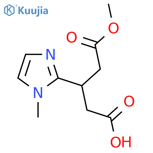 5-methoxy-3-(1-methyl-1H-imidazol-2-yl)-5-oxopentanoic acid structure