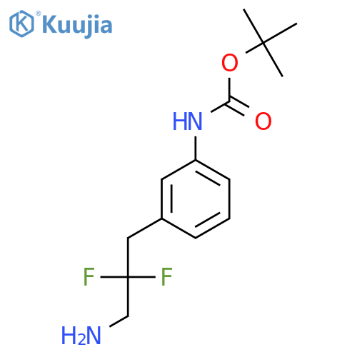tert-butyl N-3-(3-amino-2,2-difluoropropyl)phenylcarbamate structure