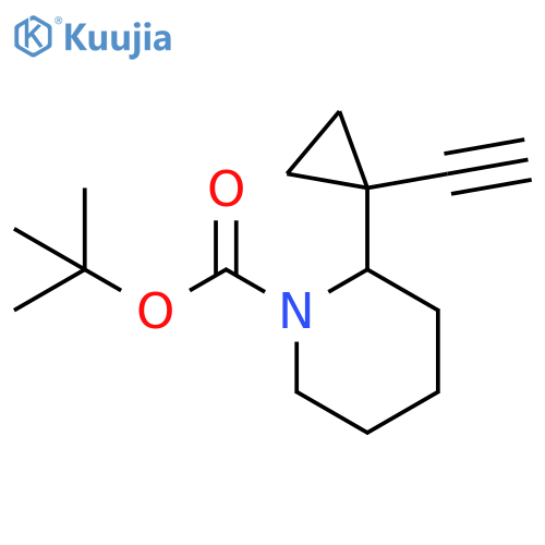 tert-butyl 2-(1-ethynylcyclopropyl)piperidine-1-carboxylate structure
