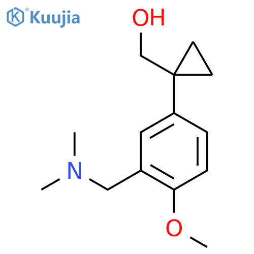 (1-{3-(dimethylamino)methyl-4-methoxyphenyl}cyclopropyl)methanol structure