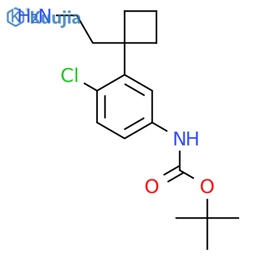 tert-butyl N-{3-1-(2-aminoethyl)cyclobutyl-4-chlorophenyl}carbamate structure