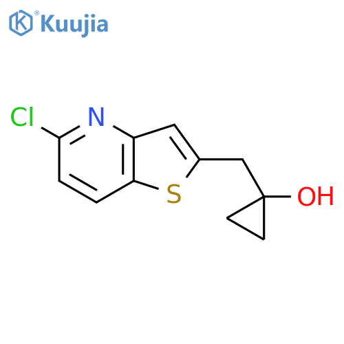 1-({5-chlorothieno3,2-bpyridin-2-yl}methyl)cyclopropan-1-ol structure