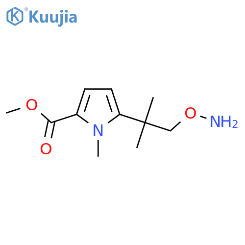 methyl 5-1-(aminooxy)-2-methylpropan-2-yl-1-methyl-1H-pyrrole-2-carboxylate structure