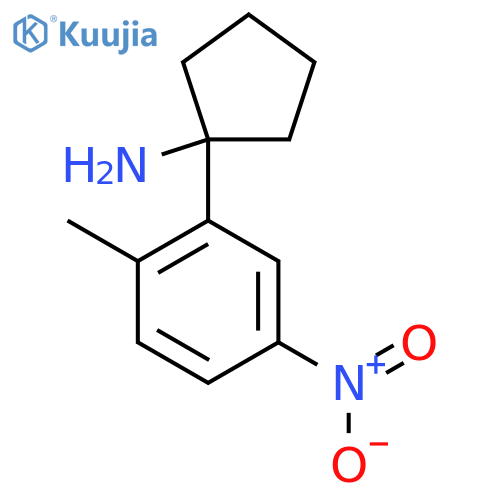 1-(2-methyl-5-nitrophenyl)cyclopentan-1-amine structure