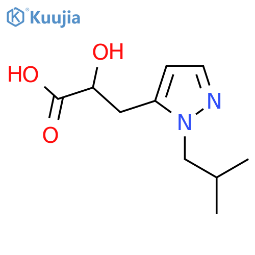 2-hydroxy-3-1-(2-methylpropyl)-1H-pyrazol-5-ylpropanoic acid structure