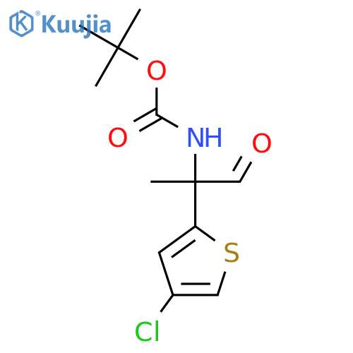 tert-butyl N-2-(4-chlorothiophen-2-yl)-1-oxopropan-2-ylcarbamate structure