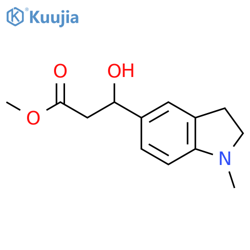methyl 3-hydroxy-3-(1-methyl-2,3-dihydro-1H-indol-5-yl)propanoate structure