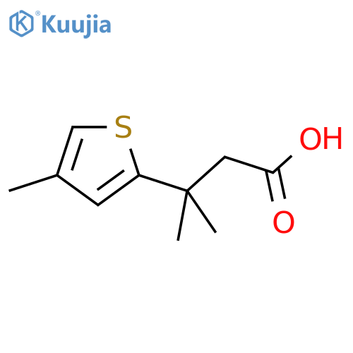 3-methyl-3-(4-methylthiophen-2-yl)butanoic acid structure