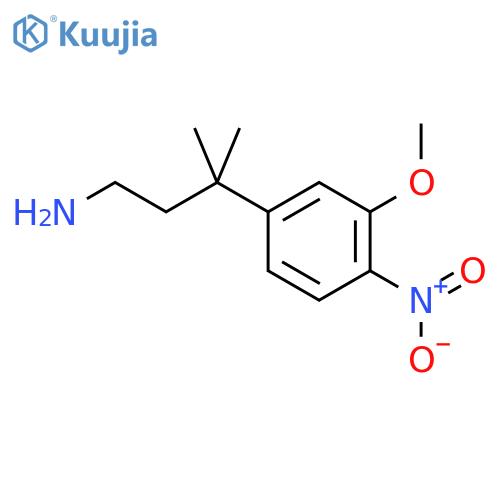 3-(3-methoxy-4-nitrophenyl)-3-methylbutan-1-amine structure