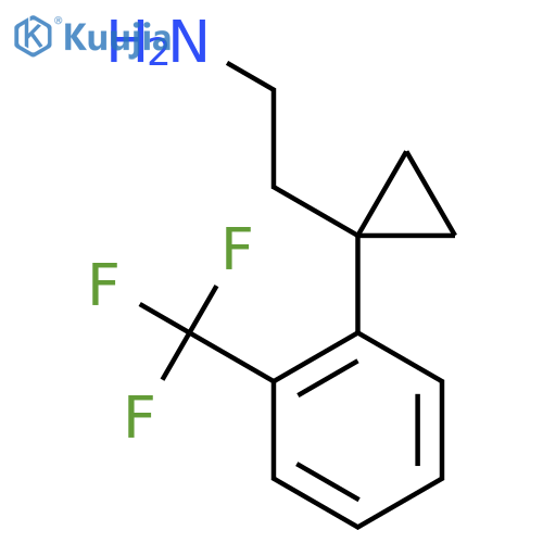 2-{1-2-(trifluoromethyl)phenylcyclopropyl}ethan-1-amine structure