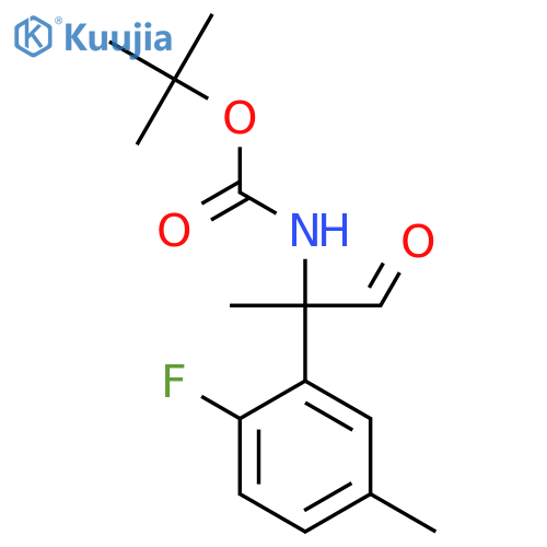 tert-butyl N-2-(2-fluoro-5-methylphenyl)-1-oxopropan-2-ylcarbamate structure