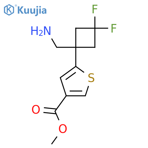 methyl 5-1-(aminomethyl)-3,3-difluorocyclobutylthiophene-3-carboxylate structure