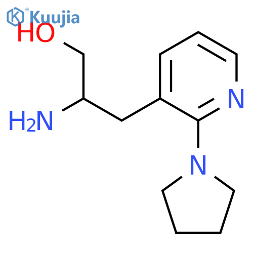 2-amino-3-2-(pyrrolidin-1-yl)pyridin-3-ylpropan-1-ol structure