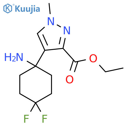 ethyl 4-(1-amino-4,4-difluorocyclohexyl)-1-methyl-1H-pyrazole-3-carboxylate structure