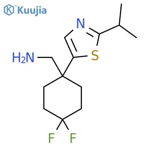 {4,4-difluoro-1-2-(propan-2-yl)-1,3-thiazol-5-ylcyclohexyl}methanamine structure