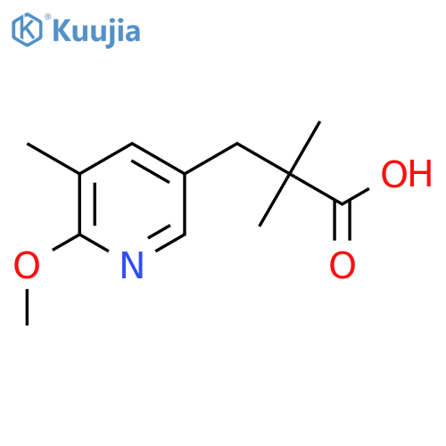 3-(6-Methoxy-5-methylpyridin-3-yl)-2,2-dimethylpropanoic acid structure