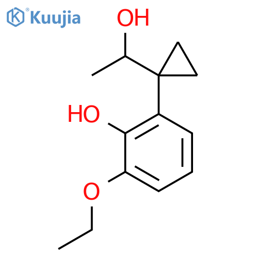 2-ethoxy-6-1-(1-hydroxyethyl)cyclopropylphenol structure